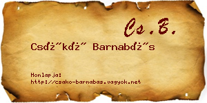 Csákó Barnabás névjegykártya