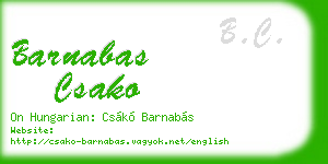 barnabas csako business card